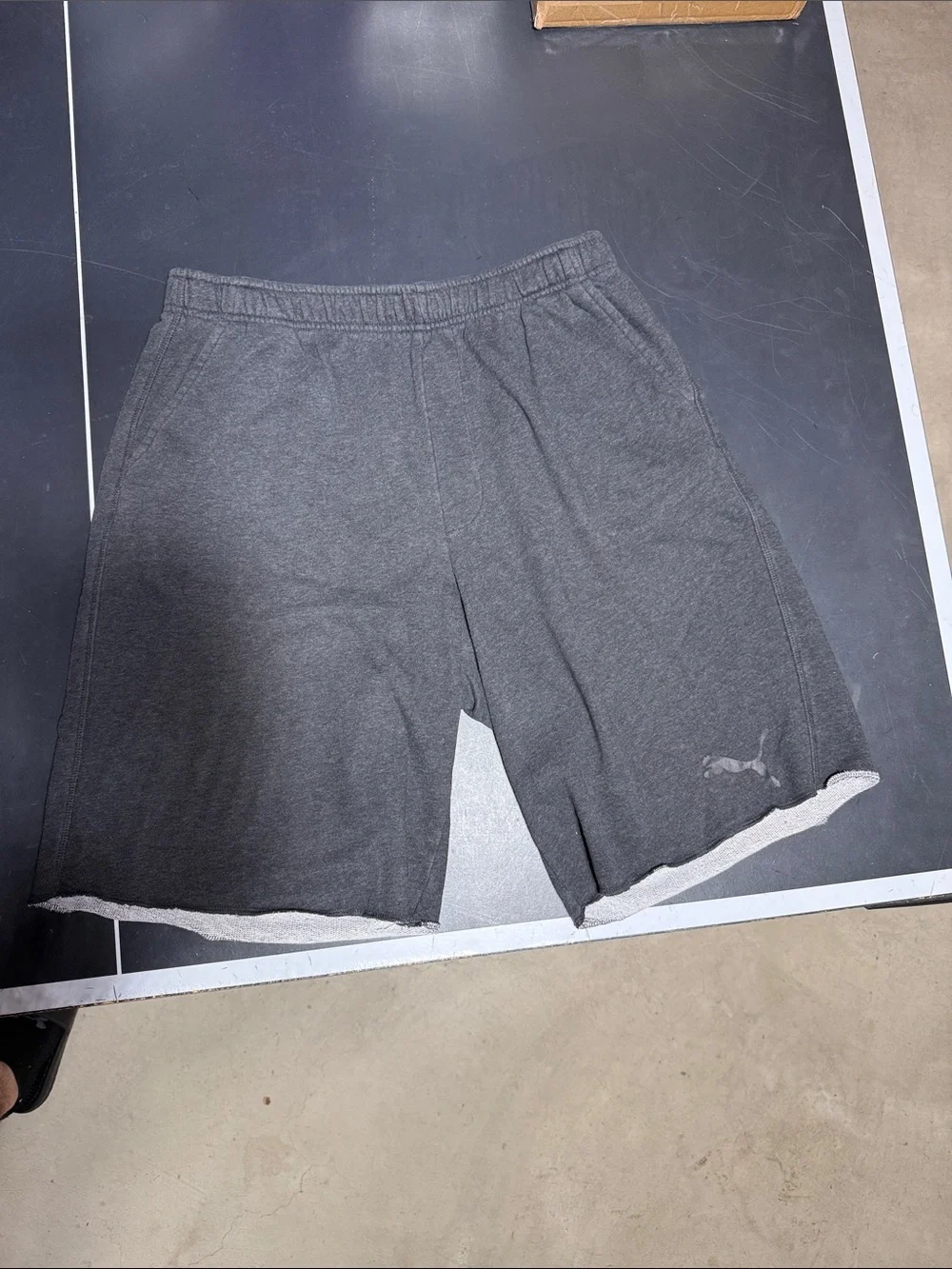 Puma Men's Dark Gray Athletic Fleece Shorts